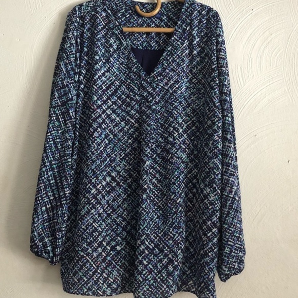Apt 9 Shirt Top Women’s Blue Plus Size  2X LongSleeve‎ Top